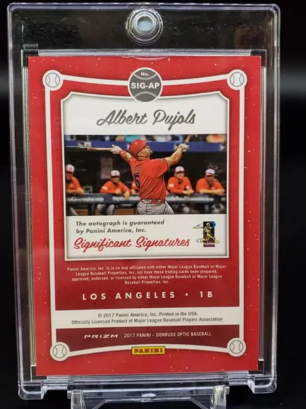 Albert Pujols 2017 Optic Green Significant Signatures Auto /3 St. Louis Cardinals SIG-AP - Image 2