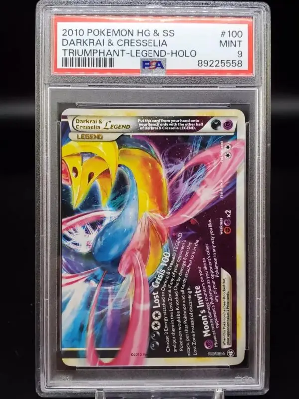 Darkrai & Cresselia Legend Pokemon Triumphant Holo 100/102 PSA 9