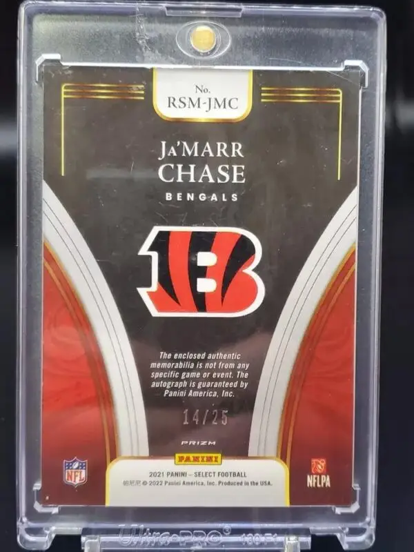 Ja'Marr Chase 2021 Panini Select RC Disco Auto /25 Cincinnati Bengals RSM-JMC - Image 2