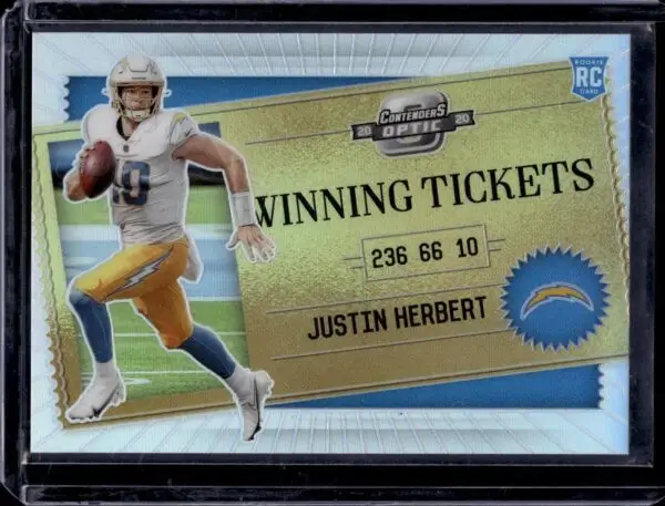 Justin Herbert 2020 Contenders Optic Winning Tickets Los Angeles Chargers WT19