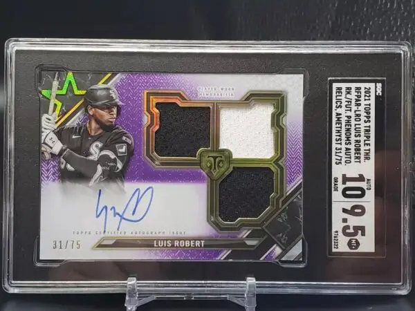 Luis Robert 2021 Topps Triple Threads Auto /75 Chicago White Sox RFPAR-LRO SGC 9.5