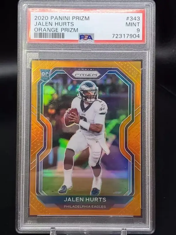 Jalen Hurts 2020 Panini Prizm Orange RC /249 Philadelphia Eagles 343 PSA 9