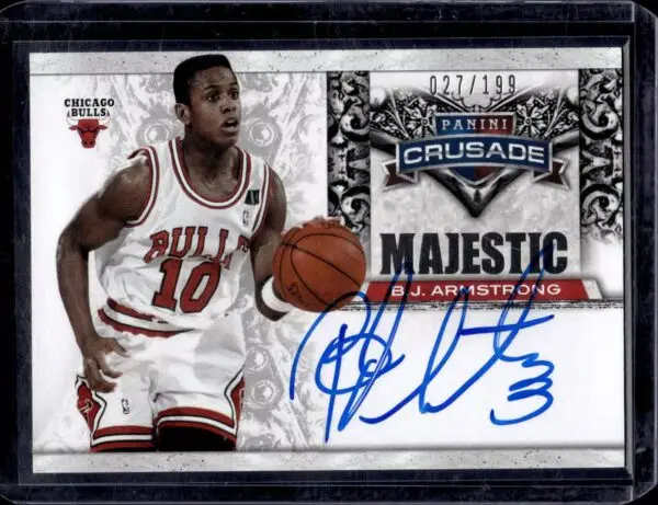 B.J. Armstrong 2013-14 Panini Crusade Majestic Marks Auto /199 Chicago Bulls 33