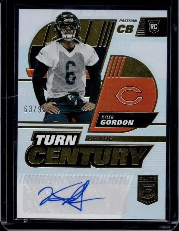 Kyler Gordon 2022 Donruss Elite Turn of the Century Auto RC /99 Chicago Bears TC-48