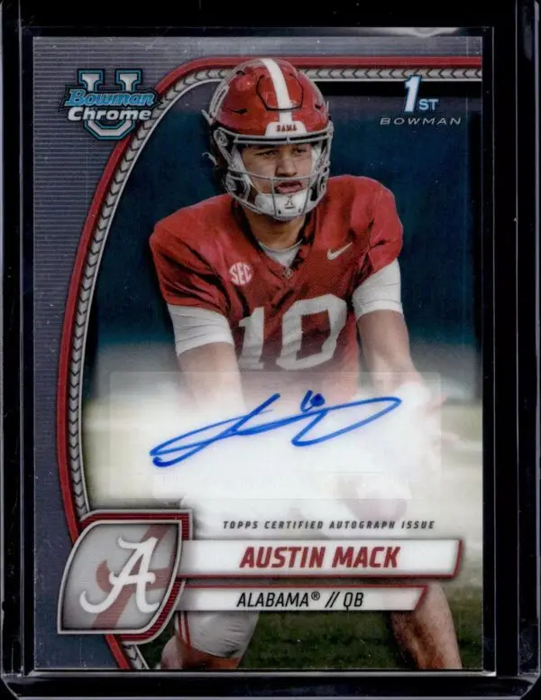 Austin Mack 2024 Bowman U Chrome Prospect Auto Alabama Crimson Tide PA-AMA