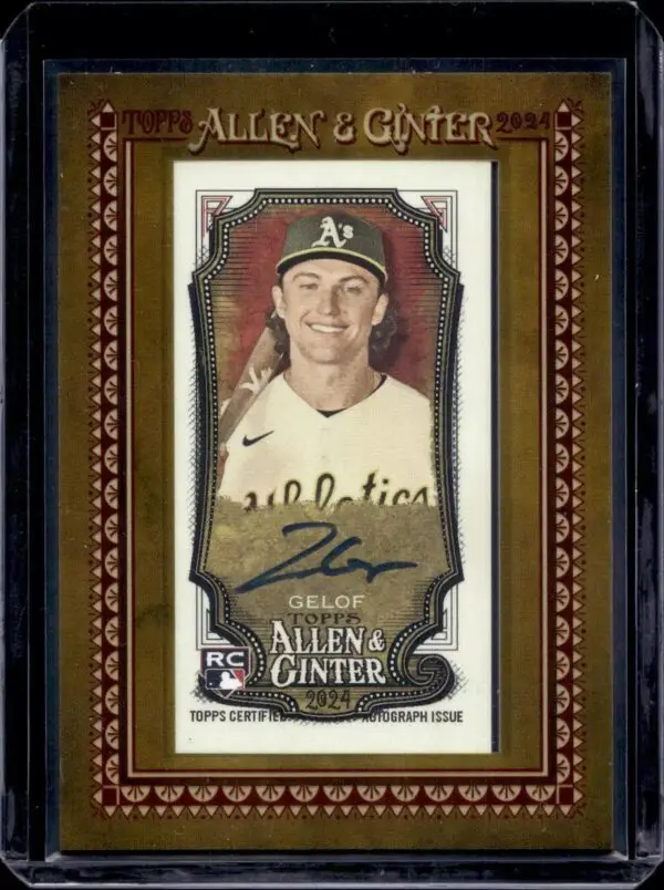 Zack Gelof 2024 Topps Allen & Ginter Framed Mini Auto Oakland Athletics MA-ZG