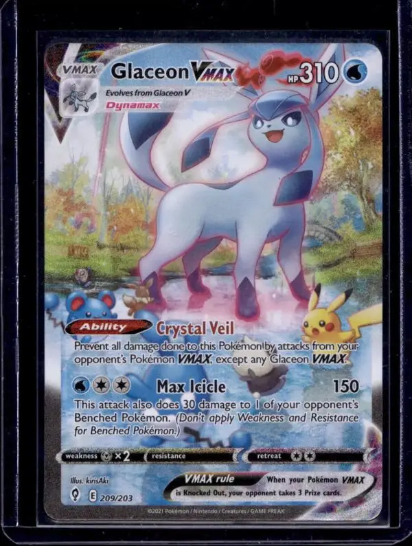 Glaceon VMAX (Alternate Art Secret) Pokemon SWSH07: Evolving Skies 209/203