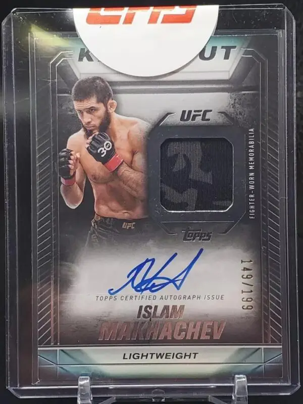 Islam Makhachev 2024 Topps Knockout UFC Relic Auto /199 Lightweight