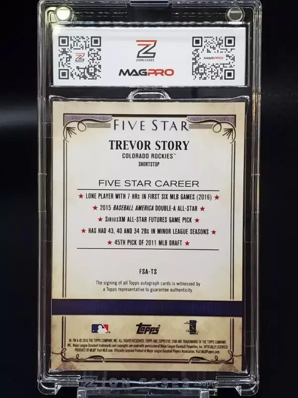 Trevor Story 2016 Topps Five Star Auto Colorado Rockies FSA-TS - Image 2