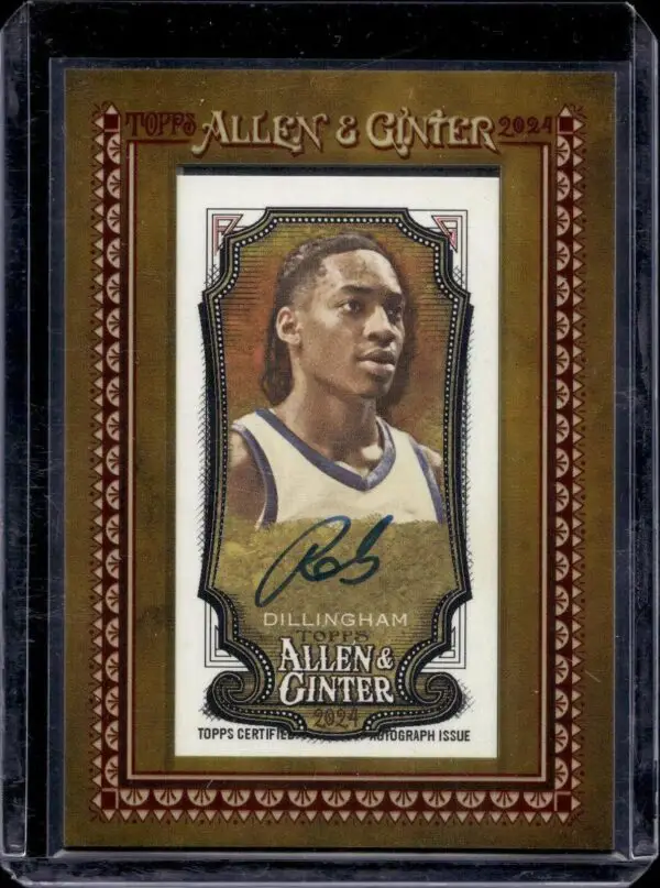 Rob Dillingham 2024 Topps Allen & Ginter Framed Mini Auto Timberwolves MA-RD