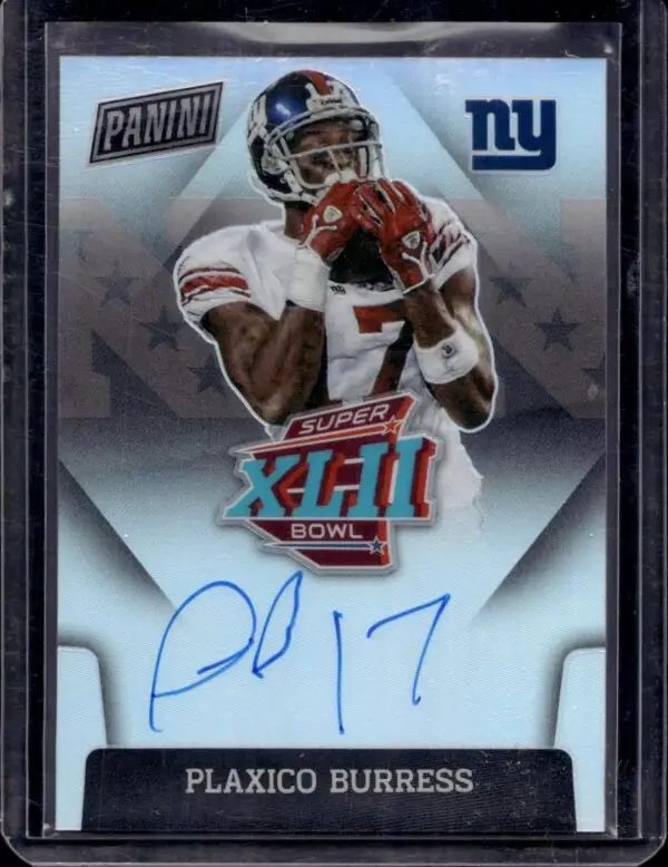 Plaxico Burress 2022 Panini Spectra Super Bowl Auto New York Giants SBXLII-PB