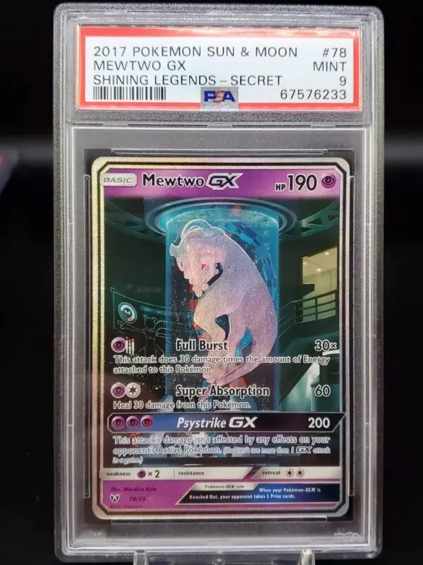 Mewtwo GX Pokemon Shining Legends Secret Rare 78/73 PSA 9