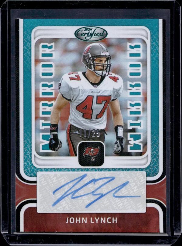 John Lynch 2024 Panini Certified Teal Mirror Auto /25 Tampa Bay Buccaneers MS-JL