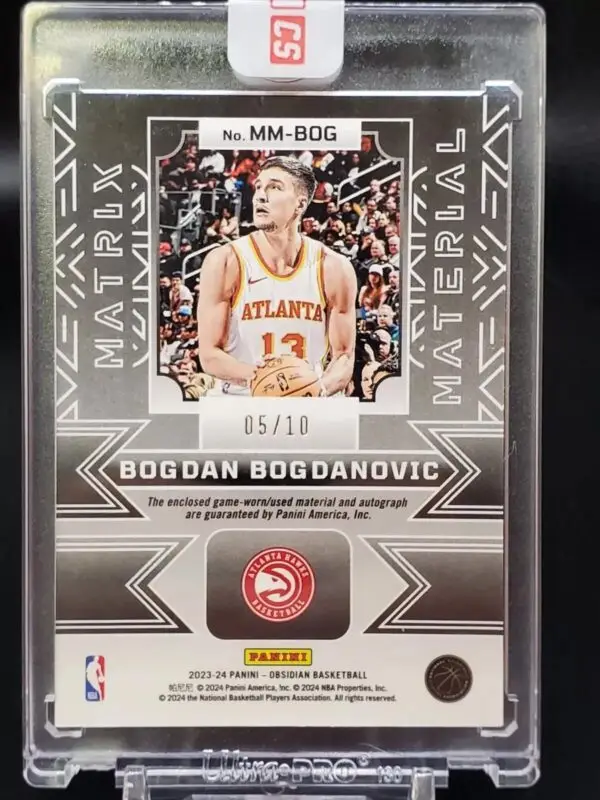 Bogdan Bogdanovic 2023-24 Panini Obsidian Gold Matrix Auto /10 Hawks MM-BOG - Image 2