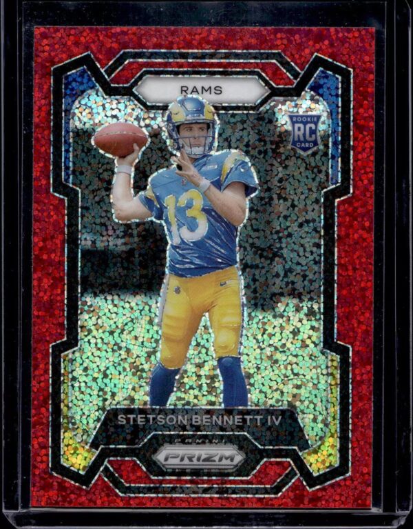 Stetson Bennett IV 2023 Panini Prizm Red Sparkle Rookie Los Angeles Rams 358