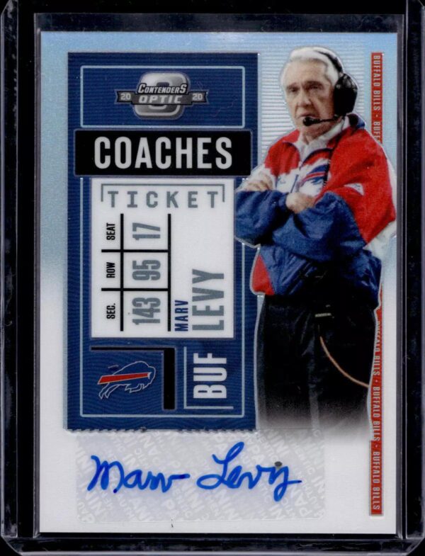 Marv Levy 2020 Panini Contenders Optic Coaches Auto /50 Buffalo Bills CTA-MLE