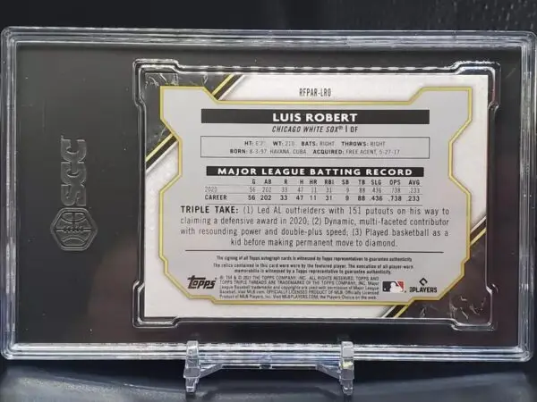 Luis Robert 2021 Topps Triple Threads Auto /75 Chicago White Sox RFPAR-LRO SGC 9.5 - Image 2