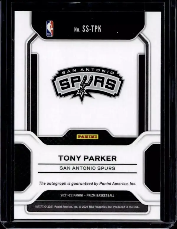 Tony Parker 2021-22 Panini Prizm Sensational Signatures San Antonio Spurs SS-TPK - Image 2