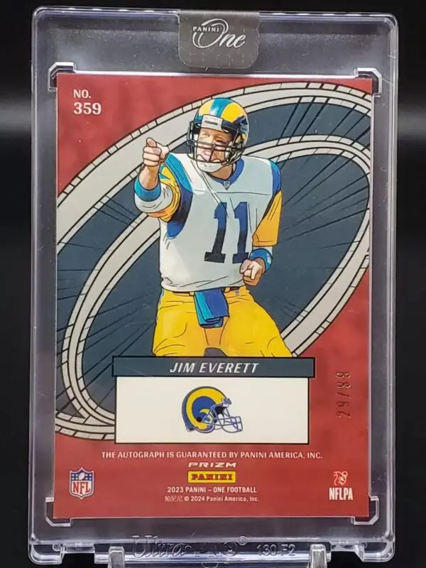 Jim Everett 2023 Panini One The Oneders Auto /99 Los Angeles Rams 359 - Image 2