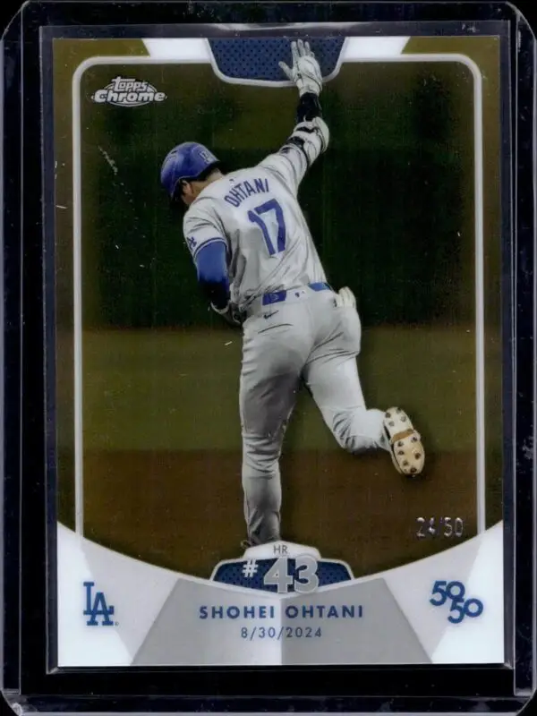 Shohei Ohtani 2024 Topps 50/50: Shohei Ohtani Chrome Gold /50 Los Angeles Dodgers 86