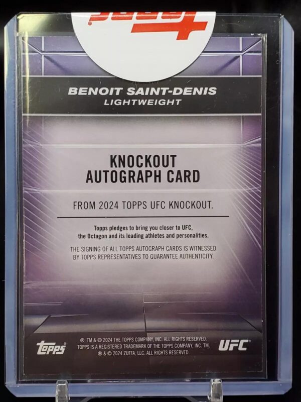 Benoit Saint-Denis 2024 Topps Knockout UFC RC Auto Lightweight - Image 2