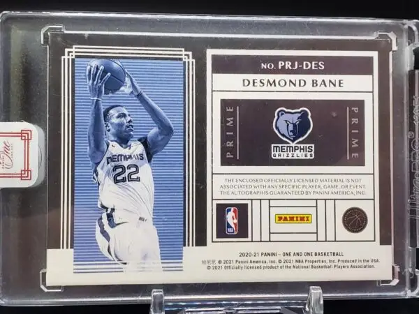 Desmond Bane 2020-21 Panini One And One Prime Auto /99 RC Memphis Grizzlies PRJ-DES - Image 2