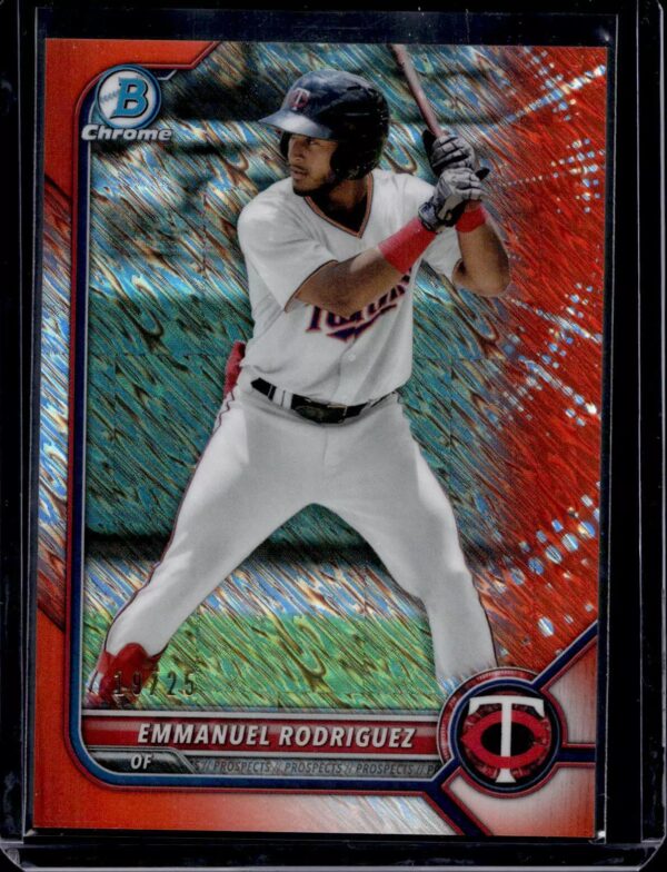 Emmanuel Rodriguez 2022 Bowman Chrome Orange Shimmer /25 Minnesota Twins BCP-117