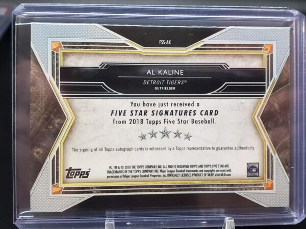 Al Kaline 2018 Topps Five Star Signatures Auto Detroit Tigers FSS-AK - Image 2