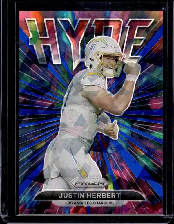 Justin Herbert 2021 Panini Prizm Hype Blue Ice /99 Los Angeles Chargers H-1