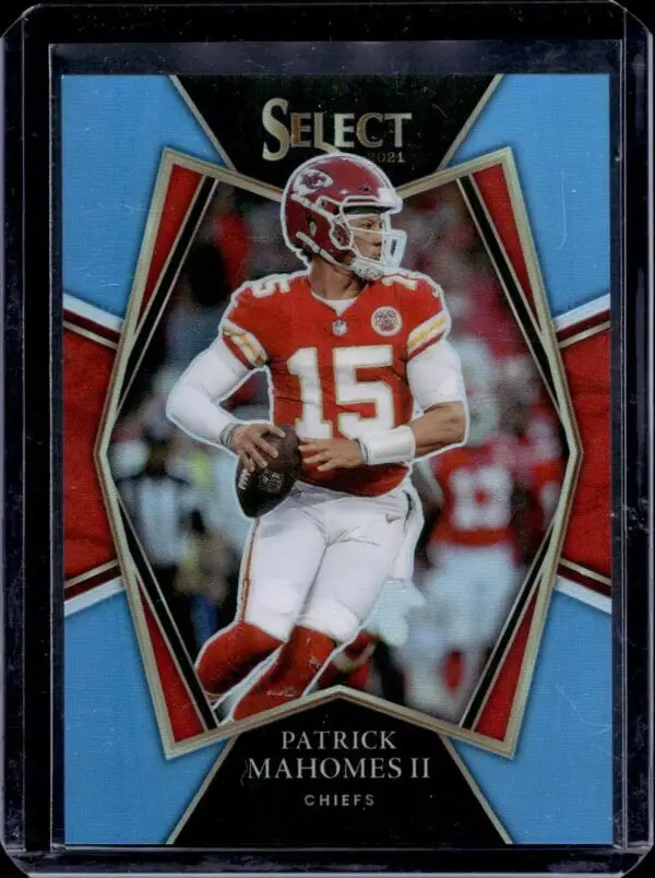 Patrick Mahomes 2021 Panini Select Light Blue Prizm /99 Kansas City Chiefs 102