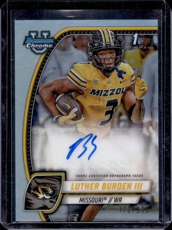 Luther Burden III 2024 Bowman U Chrome 1st Refractor Auto /299 Missouri Tigers PA-LBU