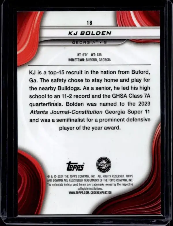 KJ Bolden 4 Card Lot 2024 Bowman Best University (/10, /35, /100, Refractor) Georgia Bulldogs 18 - Image 4