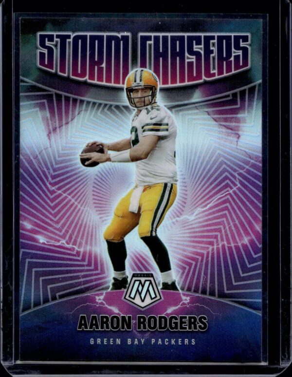 Aaron Rodgers 2021 Panini Mosaic Storm Chasers Case Hit SSP Green Bay Packers