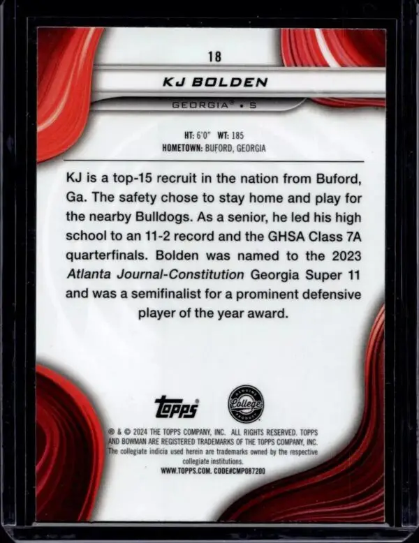 KJ Bolden 4 Card Lot 2024 Bowman Best University (/10, /35, /100, Refractor) Georgia Bulldogs 18 - Image 7