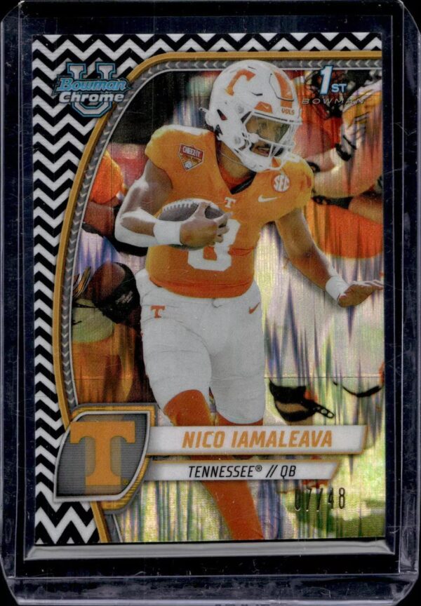 Nico Iamaleava 2024 Bowman U Chrome Black White Stealth /48 Tennessee Volunteers 139