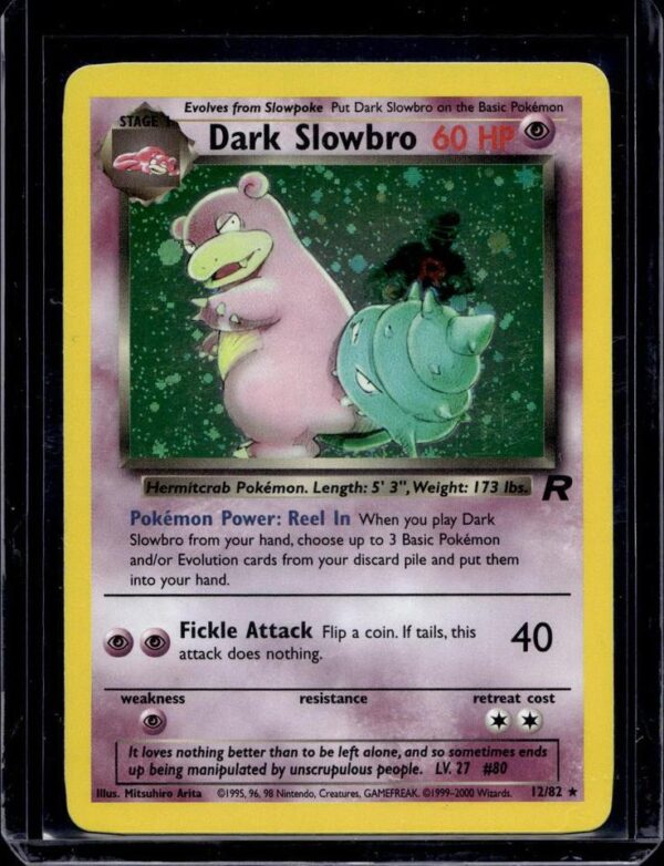 Dark Slowbro Holo Pokemon Team Rocket 12/82