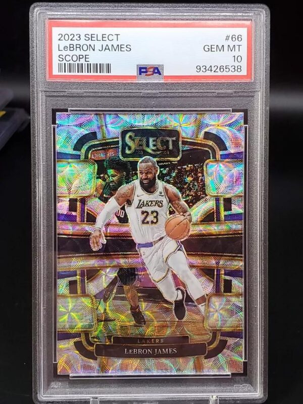 LeBron James 2023-24 Panini Select Scope Prizm Los Angeles Lakers 66 PSA 10