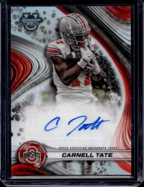 Carnell Tate 2024 Bowman Best University Auto Ohio State Buckeyes BOA-CT