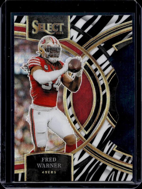 Fred Warner 2023 Panini Select Zebra Prizm Die Cut San Francisco 49ers 195