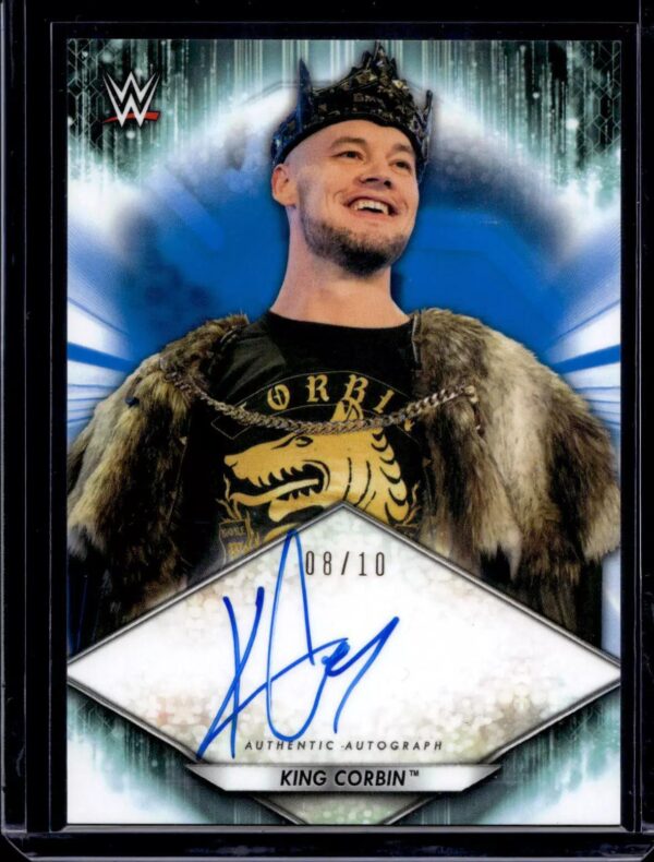 King Corbin 2021 Topps WWE Autographs Blue Auto /10 A-KC