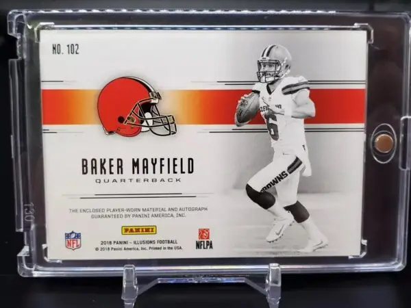 Baker Mayfield 2018 Panini Illusions RC Patch Auto /50 Cleveland Browns 102 - Image 2