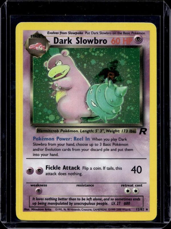 Dark Slowbro Holo Pokemon Team Rocket 12/82