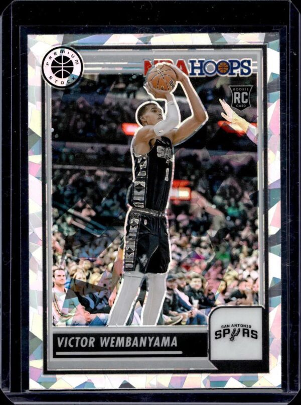 Victor Wembanyama 2023-24 Panini Premium Stock Ice Prizm RC San Antonio Spurs 108