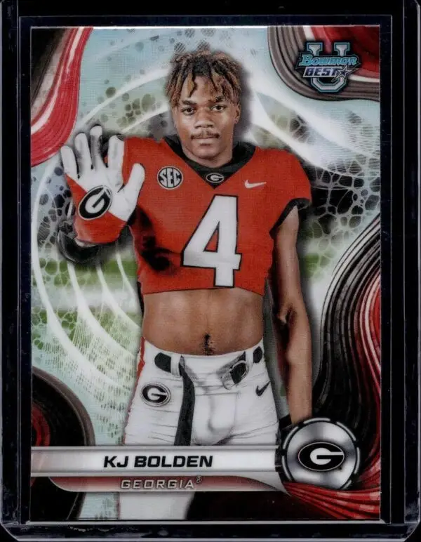 KJ Bolden 4 Card Lot 2024 Bowman Best University (/10, /35, /100, Refractor) Georgia Bulldogs 18 - Image 9