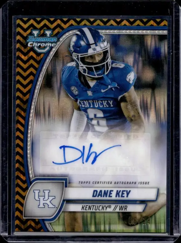 Dane Key 2024 Bowman University Chrome Black Gold Stealth Auto /24 Kentucky Wildcats PA-DKE