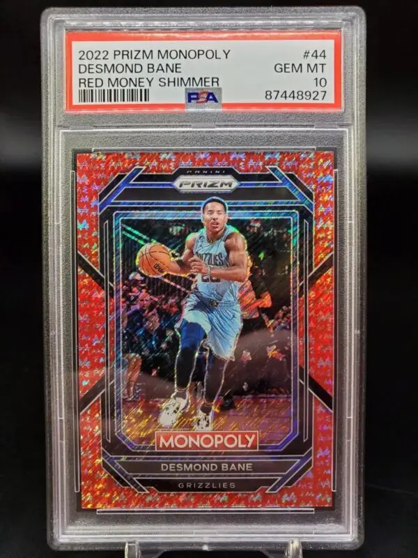 Desmond Bane 2022-23 Panini Prizm Monopoly Red Money Shimmer Memphis Grizzlies 44 PSA 10