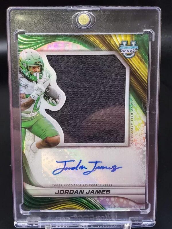 Jordan James 2024 Bowman University Best Jumbo Relic Auto Oregon Ducks PJA-JJ