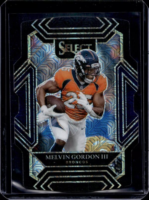 Melvin Gordon III 2021 Panini Select Black Prizm Die Cut 1/1 Denver Broncos 212