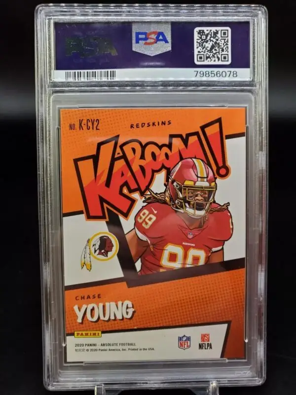 Chase Young 2020 Panini Absolute Kaboom RC Washington Redskins K-CY2 PSA 9 - Image 2