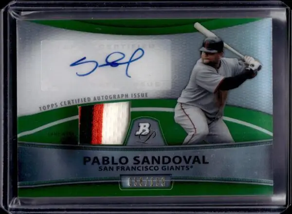 Pablo Sandoval 2010 Bowman Platinum Green Auto /199 San Francisco Giants